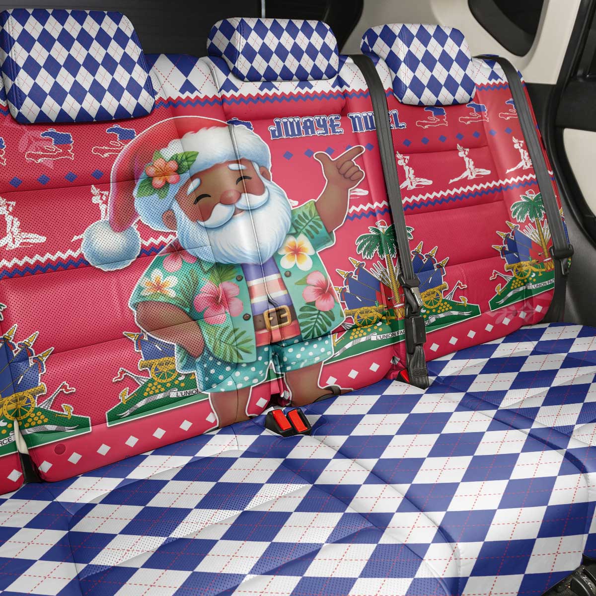 Haiti Christmas Back Car Seat Cover Haitian Santa Jwaye Nwel - Wonder Print Shop