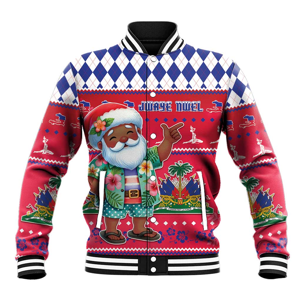 Haiti Christmas Baseball Jacket Haitian Santa Jwaye Nwel - Wonder Print Shop