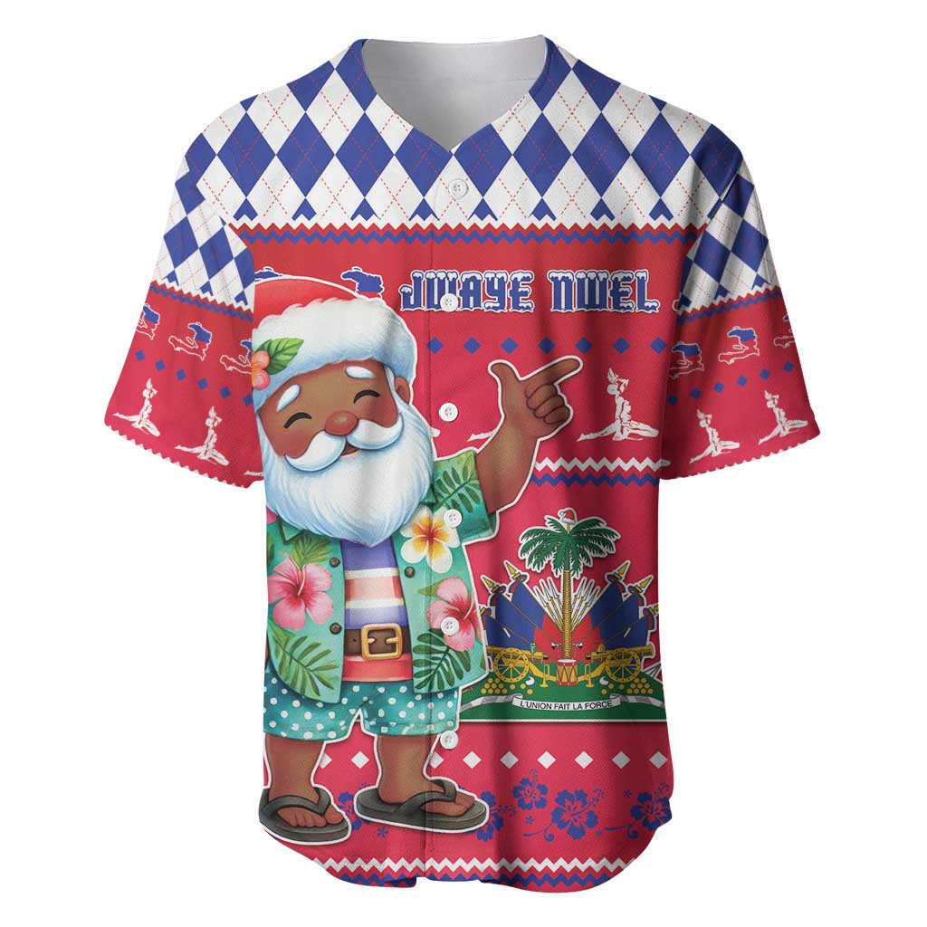Haiti Christmas Baseball Jersey Haitian Santa Jwaye Nwel - Wonder Print Shop