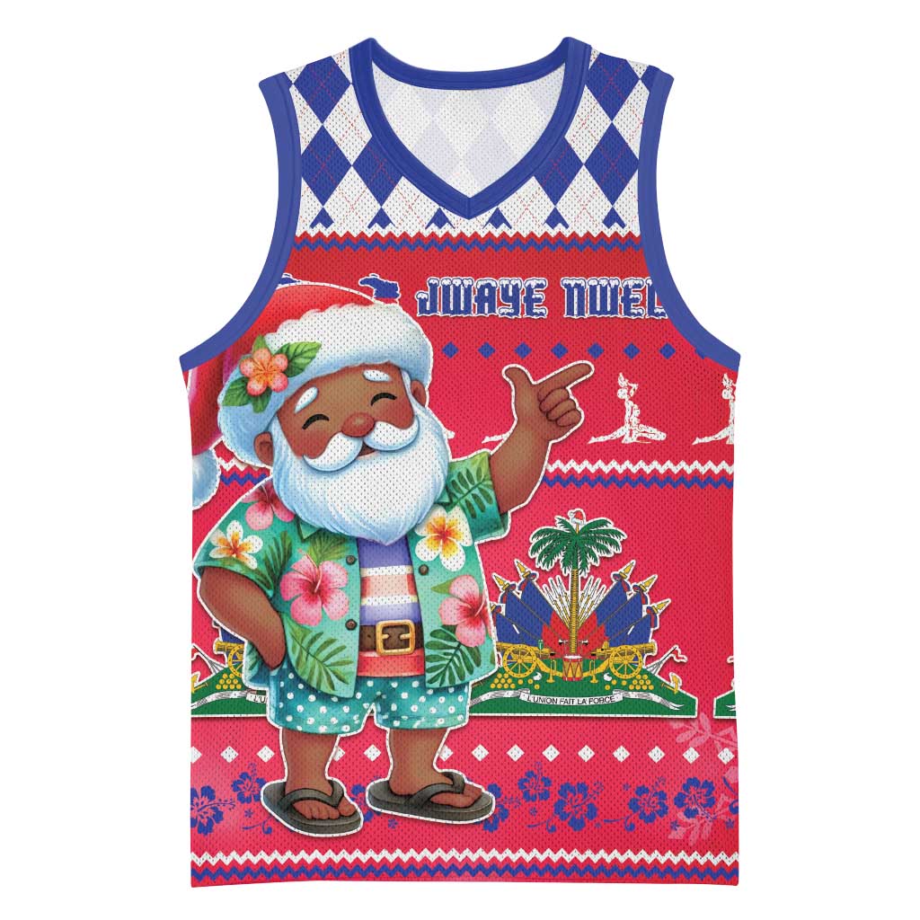 Haiti Christmas Basketball Jersey Haitian Santa Jwaye Nwel - Wonder Print Shop