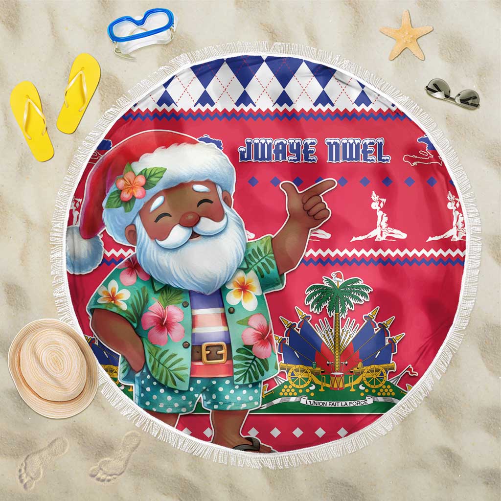 Haiti Christmas Beach Blanket Haitian Santa Jwaye Nwel - Wonder Print Shop