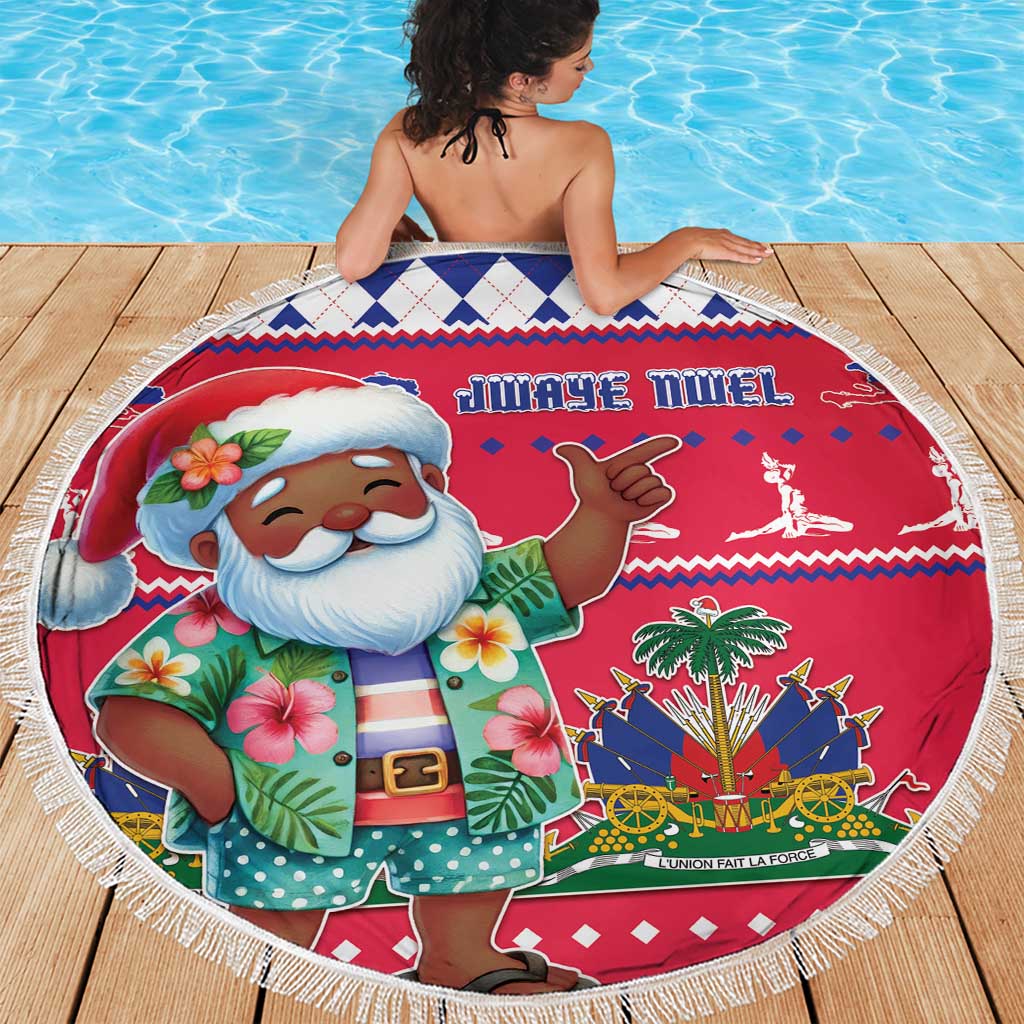 Haiti Christmas Beach Blanket Haitian Santa Jwaye Nwel - Wonder Print Shop