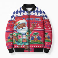 Haiti Christmas Bomber Puffer Jacket Haitian Santa Jwaye Nwel - Wonder Print Shop