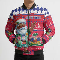 Haiti Christmas Bomber Puffer Jacket Haitian Santa Jwaye Nwel - Wonder Print Shop
