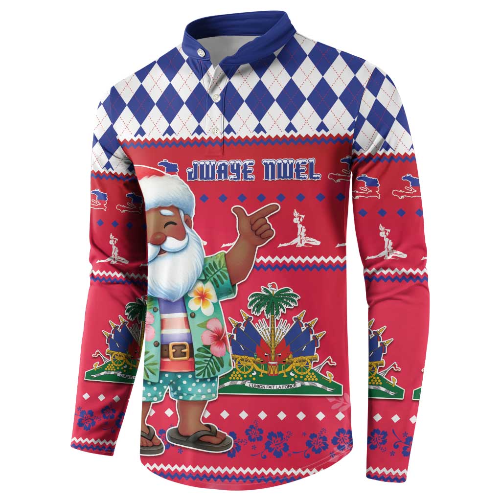 Haiti Christmas Button Sweatshirt Haitian Santa Jwaye Nwel - Wonder Print Shop