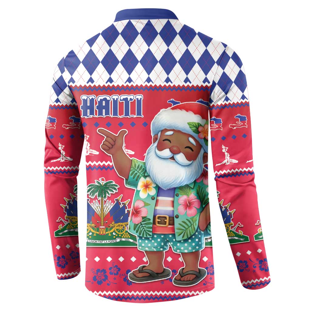 Haiti Christmas Button Sweatshirt Haitian Santa Jwaye Nwel - Wonder Print Shop