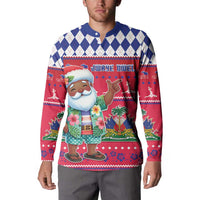 Haiti Christmas Button Sweatshirt Haitian Santa Jwaye Nwel - Wonder Print Shop