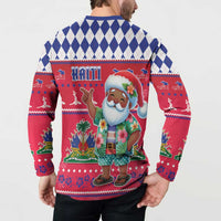 Haiti Christmas Button Sweatshirt Haitian Santa Jwaye Nwel - Wonder Print Shop