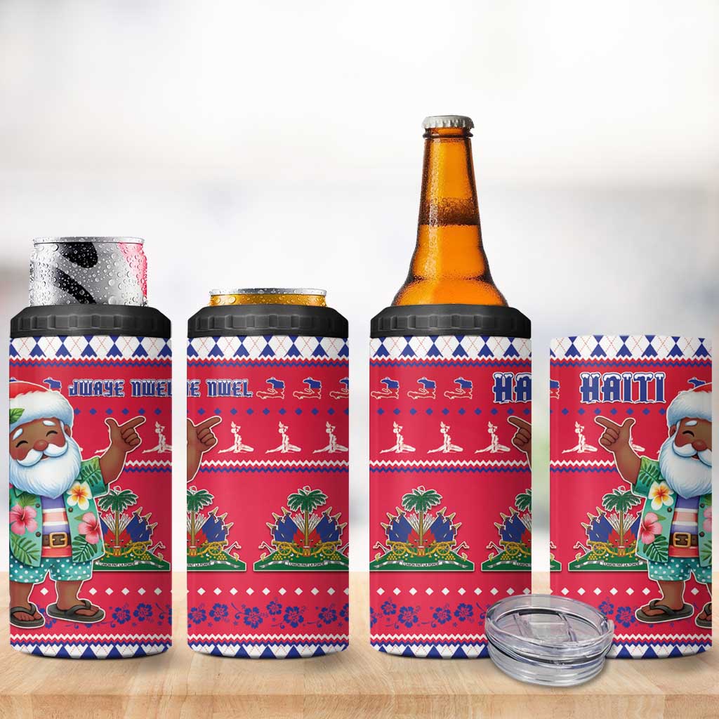 Haiti Christmas 4 in 1 Can Cooler Tumbler Haitian Santa Jwaye Nwel - Wonder Print Shop
