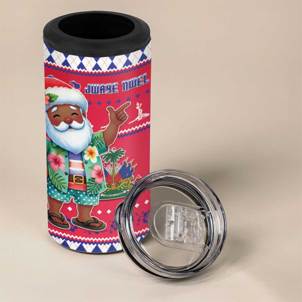 Haiti Christmas 4 in 1 Can Cooler Tumbler Haitian Santa Jwaye Nwel - Wonder Print Shop