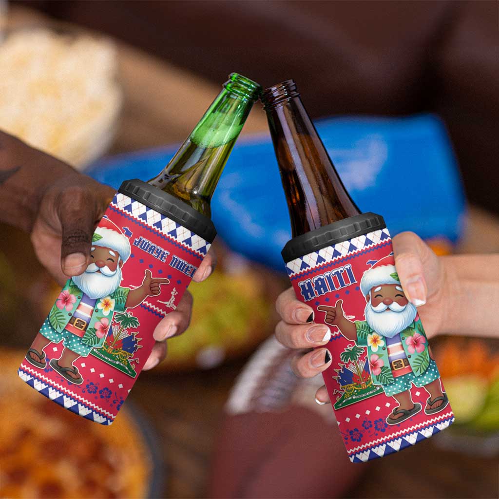 Haiti Christmas 4 in 1 Can Cooler Tumbler Haitian Santa Jwaye Nwel - Wonder Print Shop