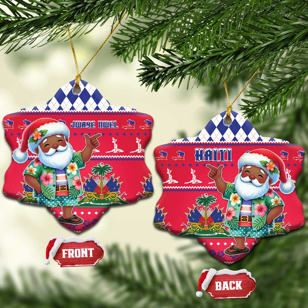 Haiti Christmas Ceramic Ornament Haitian Santa Jwaye Nwel - Wonder Print Shop