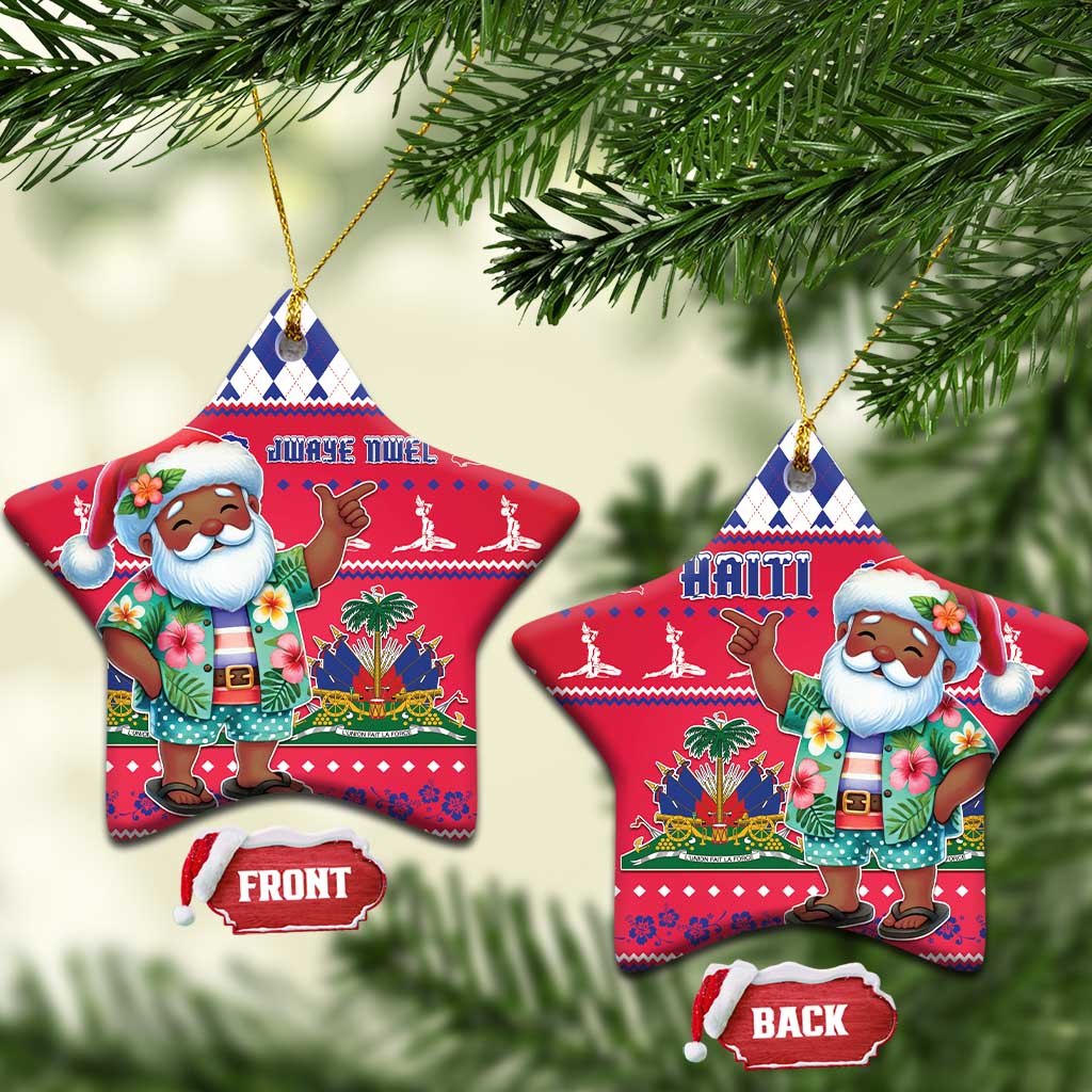 Haiti Christmas Ceramic Ornament Haitian Santa Jwaye Nwel - Wonder Print Shop