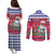 Haiti Christmas Couples Matching Puletasi and Long Sleeve Button Shirt Haitian Santa Jwaye Nwel - Wonder Print Shop