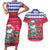 Haiti Christmas Couples Matching Short Sleeve Bodycon Dress and Hawaiian Shirt Haitian Santa Jwaye Nwel - Wonder Print Shop
