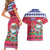 Haiti Christmas Couples Matching Short Sleeve Bodycon Dress and Hawaiian Shirt Haitian Santa Jwaye Nwel - Wonder Print Shop