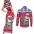 Haiti Christmas Couples Matching Short Sleeve Bodycon Dress and Long Sleeve Button Shirt Haitian Santa Jwaye Nwel - Wonder Print Shop