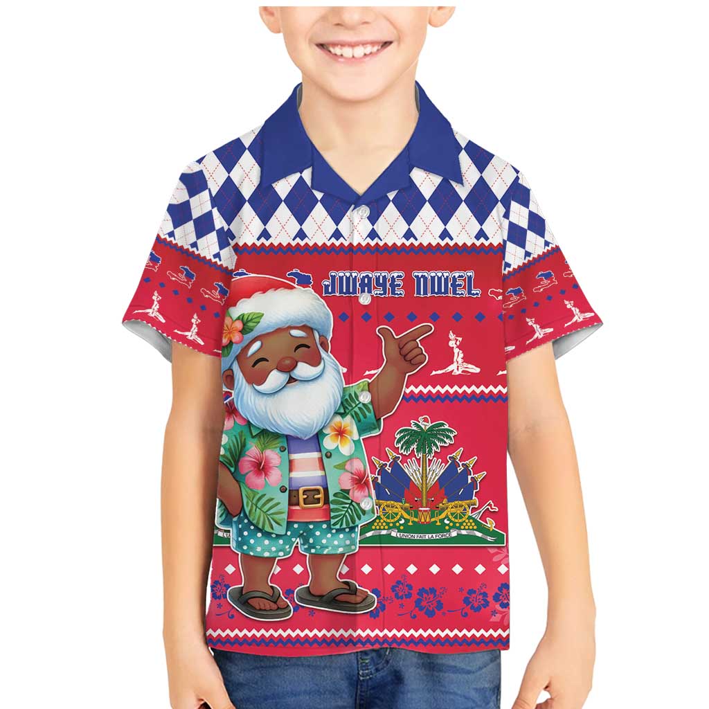 Haiti Christmas Family Matching Mermaid Dress and Hawaiian Shirt Haitian Santa Jwaye Nwel - Wonder Print Shop