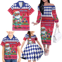 Haiti Christmas Family Matching Off The Shoulder Long Sleeve Dress and Hawaiian Shirt Haitian Santa Jwaye Nwel - Wonder Print Shop
