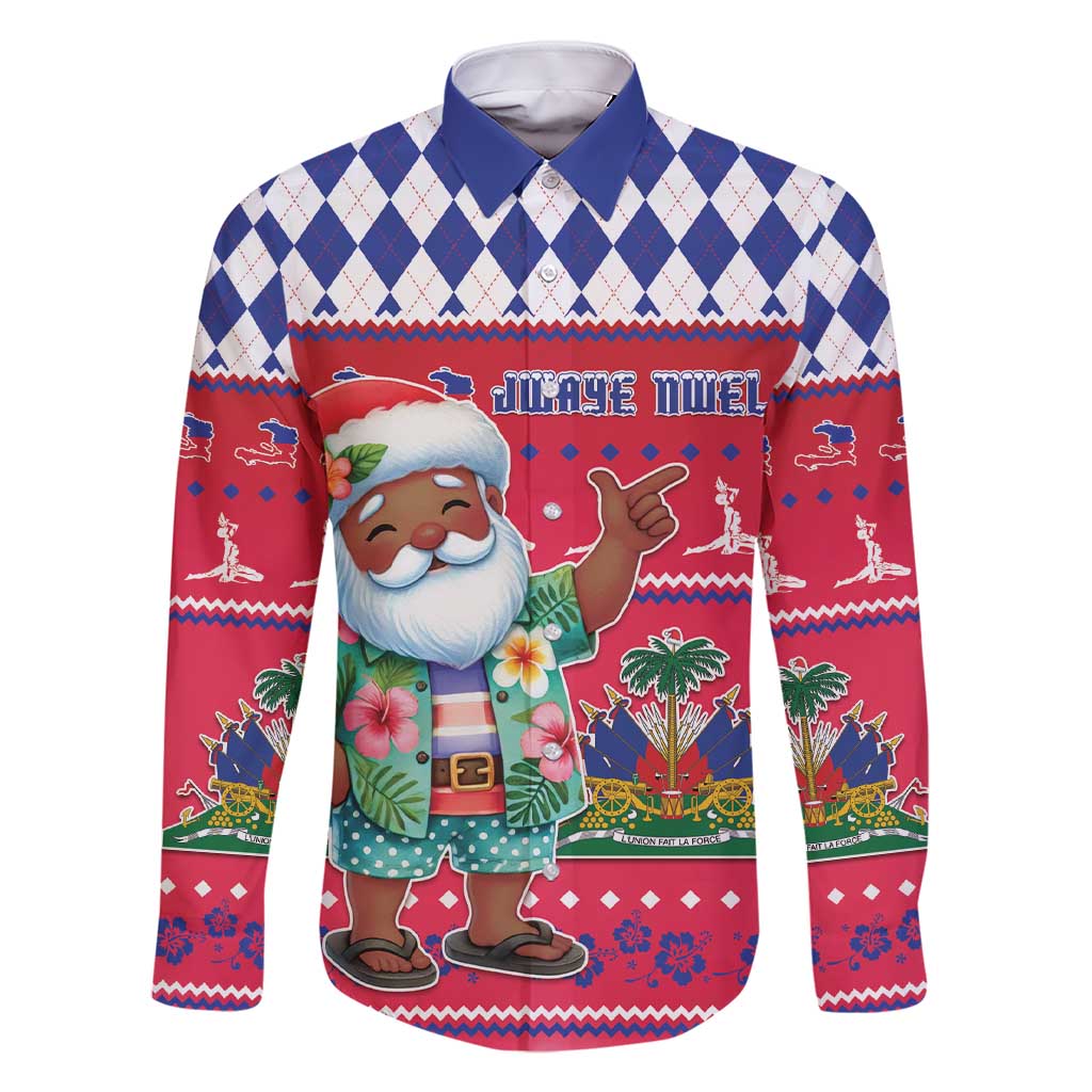 Haiti Christmas Family Matching Short Sleeve Bodycon Dress and Hawaiian Shirt Haitian Santa Jwaye Nwel - Wonder Print Shop