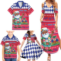 Haiti Christmas Family Matching Summer Maxi Dress and Hawaiian Shirt Haitian Santa Jwaye Nwel - Wonder Print Shop