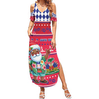 Haiti Christmas Family Matching Summer Maxi Dress and Hawaiian Shirt Haitian Santa Jwaye Nwel - Wonder Print Shop