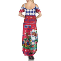Haiti Christmas Family Matching Summer Maxi Dress and Hawaiian Shirt Haitian Santa Jwaye Nwel - Wonder Print Shop