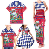 Haiti Christmas Family Matching Tank Maxi Dress and Hawaiian Shirt Haitian Santa Jwaye Nwel - Wonder Print Shop