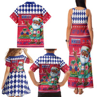 Haiti Christmas Family Matching Tank Maxi Dress and Hawaiian Shirt Haitian Santa Jwaye Nwel - Wonder Print Shop