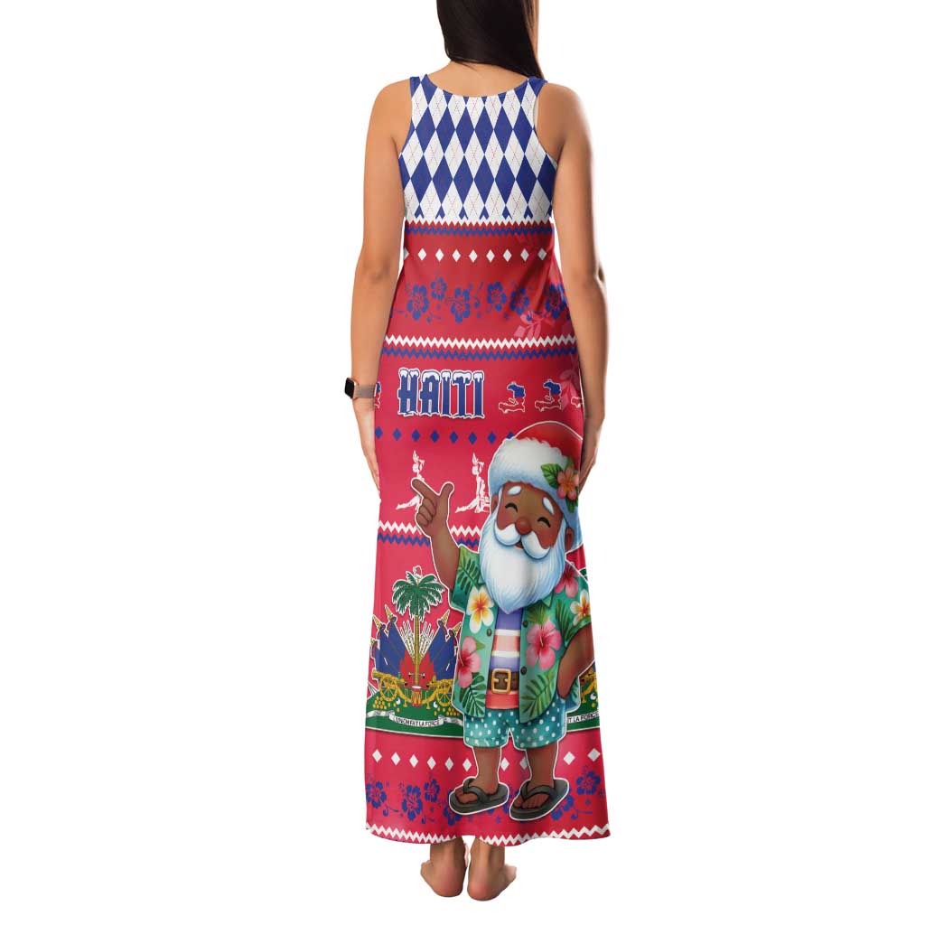 Haiti Christmas Family Matching Tank Maxi Dress and Hawaiian Shirt Haitian Santa Jwaye Nwel - Wonder Print Shop