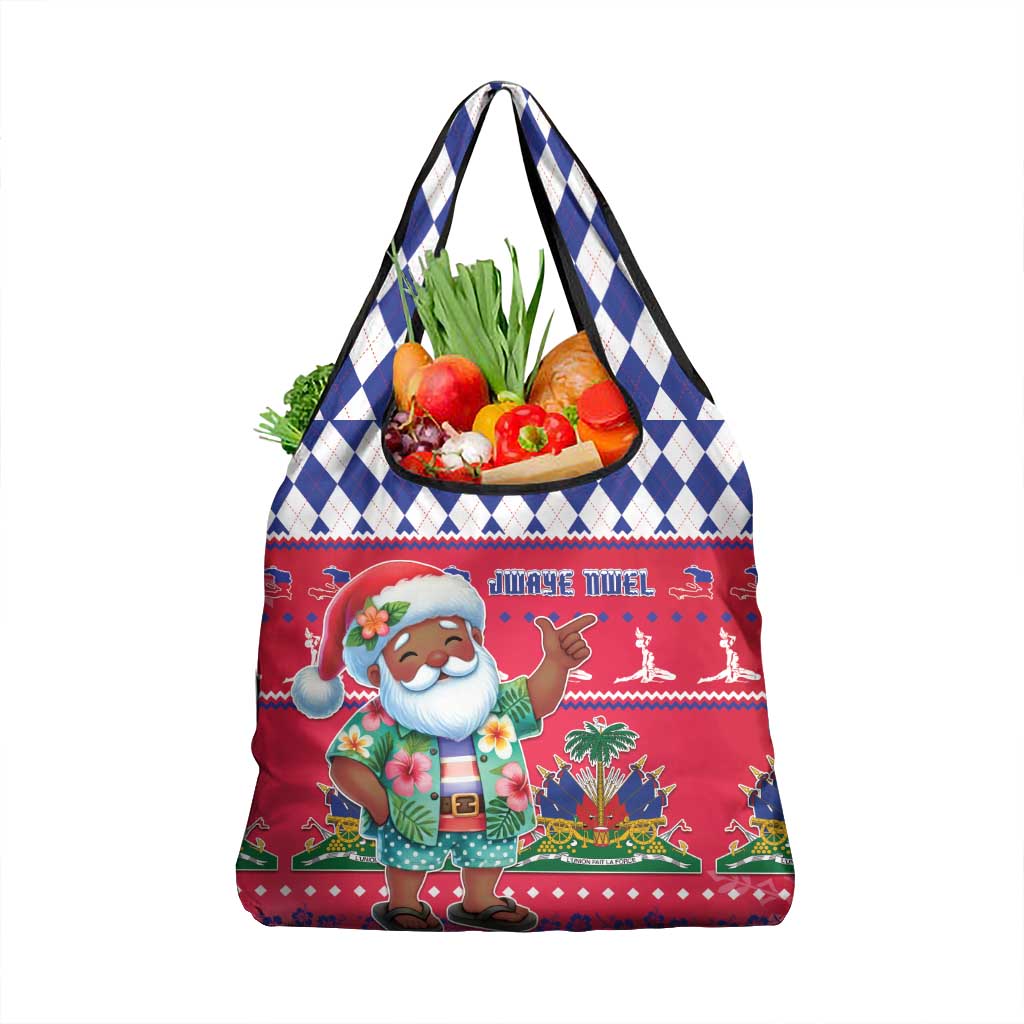 Haiti Christmas Grocery Bag Haitian Santa Jwaye Nwel - Wonder Print Shop