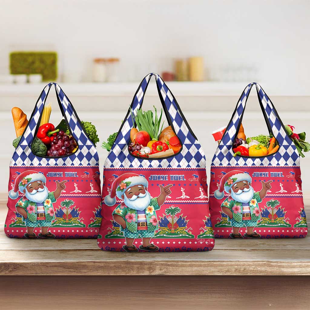 Haiti Christmas Grocery Bag Haitian Santa Jwaye Nwel - Wonder Print Shop