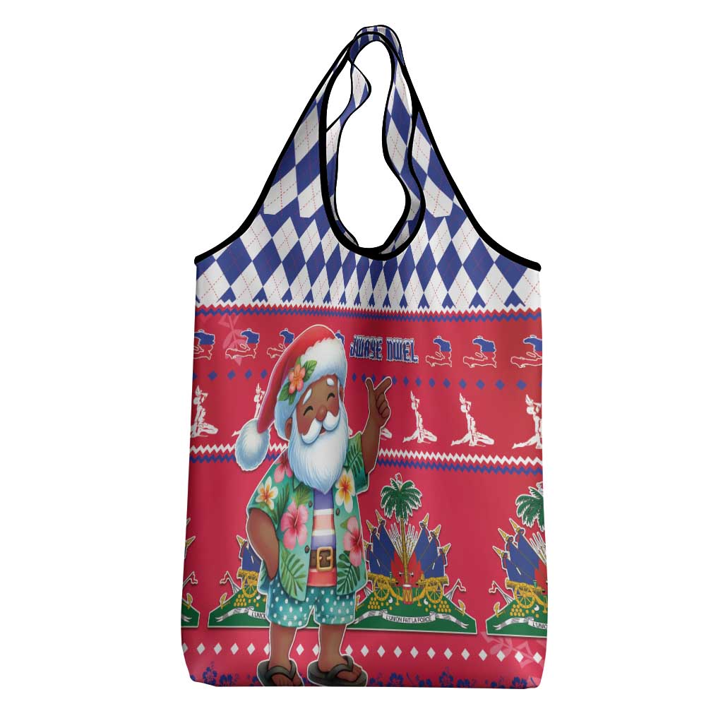 Haiti Christmas Grocery Bag Haitian Santa Jwaye Nwel - Wonder Print Shop