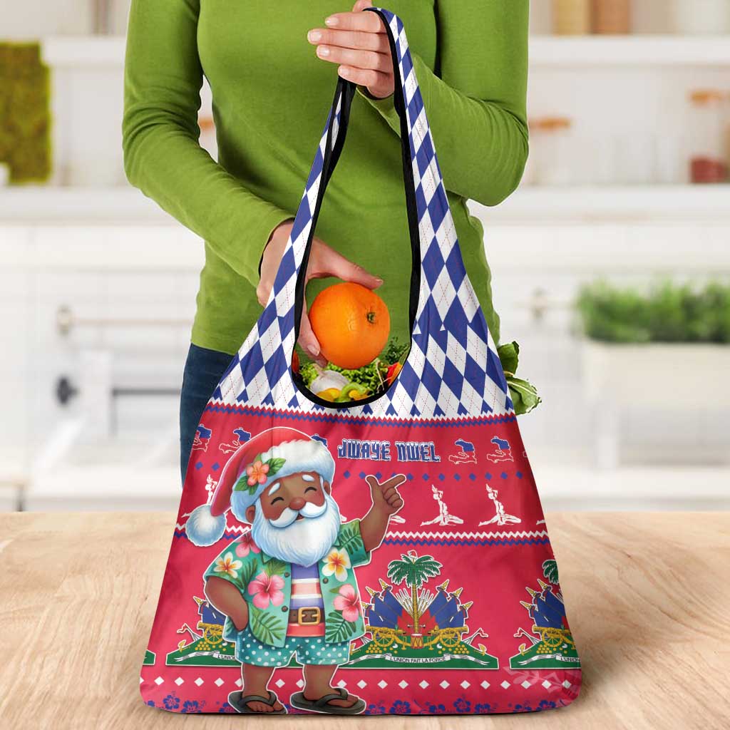 Haiti Christmas Grocery Bag Haitian Santa Jwaye Nwel - Wonder Print Shop