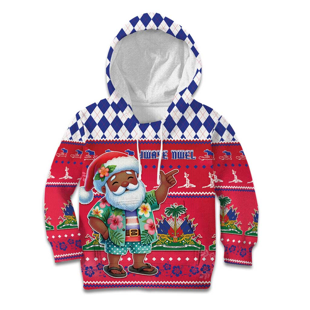 Haiti Christmas Kid Hoodie Haitian Santa Jwaye Nwel - Wonder Print Shop