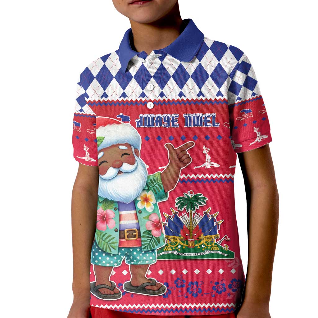 Haiti Christmas Kid Polo Shirt Haitian Santa Jwaye Nwel - Wonder Print Shop
