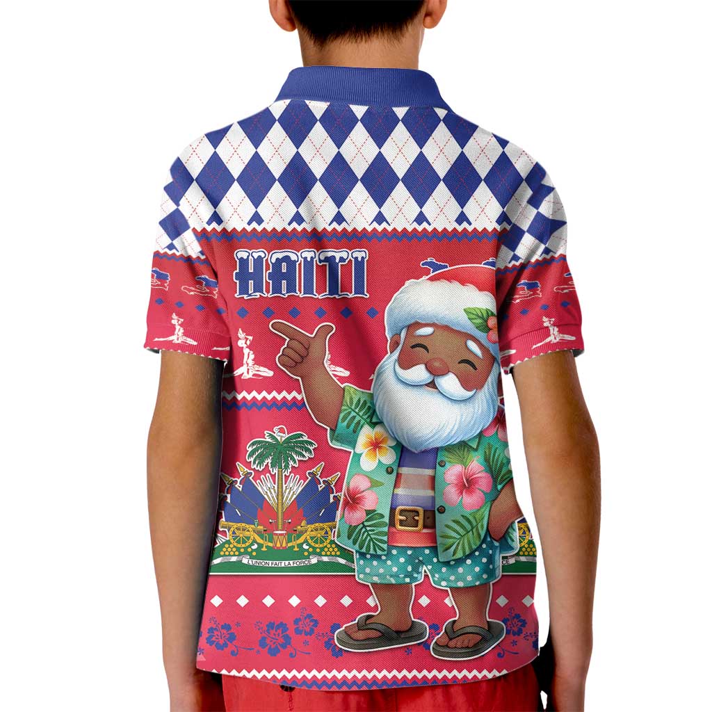 Haiti Christmas Kid Polo Shirt Haitian Santa Jwaye Nwel - Wonder Print Shop