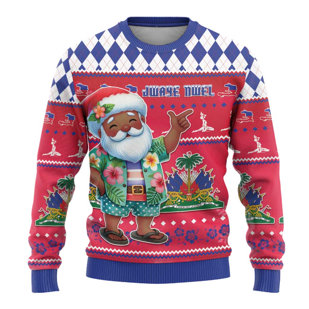 Haiti Christmas Ugly Christmas Sweater Haitian Santa Jwaye Nwel - Wonder Print Shop