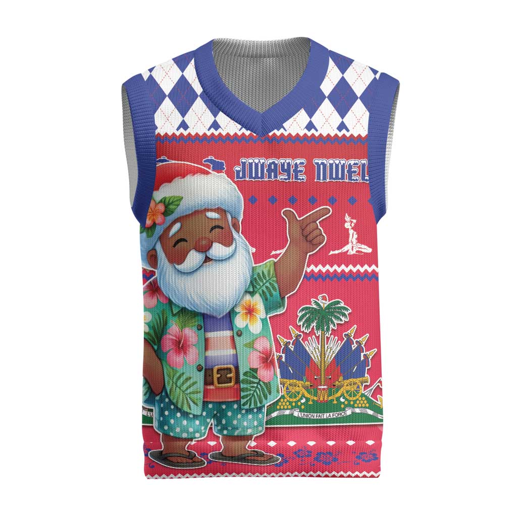 Haiti Christmas Knitted V-Neck Vest Haitian Santa Jwaye Nwel - Wonder Print Shop