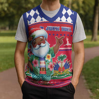 Haiti Christmas Knitted V-Neck Vest Haitian Santa Jwaye Nwel - Wonder Print Shop
