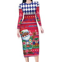 Haiti Christmas Long Sleeve Bodycon Dress Haitian Santa Jwaye Nwel - Wonder Print Shop