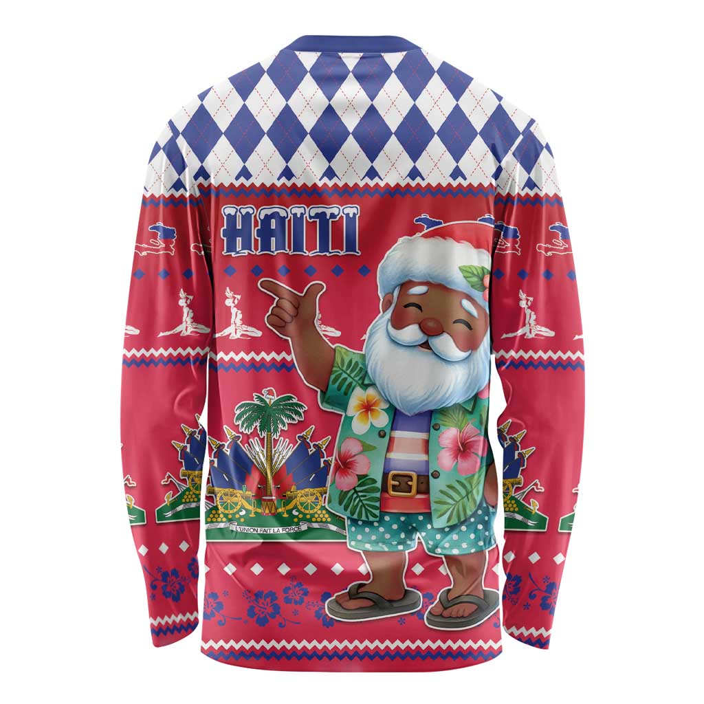 Haiti Christmas Long Sleeve Shirt Haitian Santa Jwaye Nwel - Wonder Print Shop