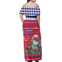 Haiti Christmas Off Shoulder Maxi Dress Haitian Santa Jwaye Nwel - Wonder Print Shop