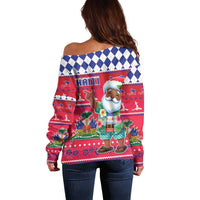 Haiti Christmas Off Shoulder Sweater Haitian Santa Jwaye Nwel - Wonder Print Shop