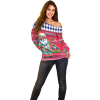 Haiti Christmas Off Shoulder Sweater Haitian Santa Jwaye Nwel - Wonder Print Shop