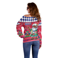 Haiti Christmas Off Shoulder Sweater Haitian Santa Jwaye Nwel - Wonder Print Shop