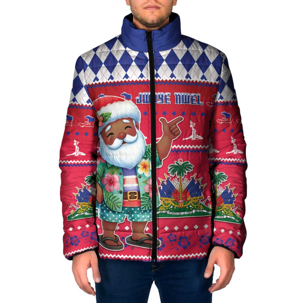 Haiti Christmas Padded Jacket Haitian Santa Jwaye Nwel - Wonder Print Shop