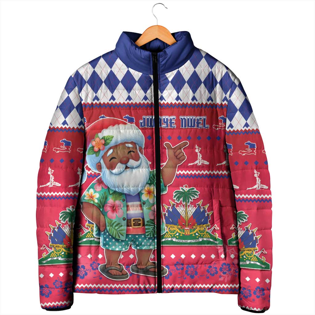 Haiti Christmas Padded Jacket Haitian Santa Jwaye Nwel - Wonder Print Shop
