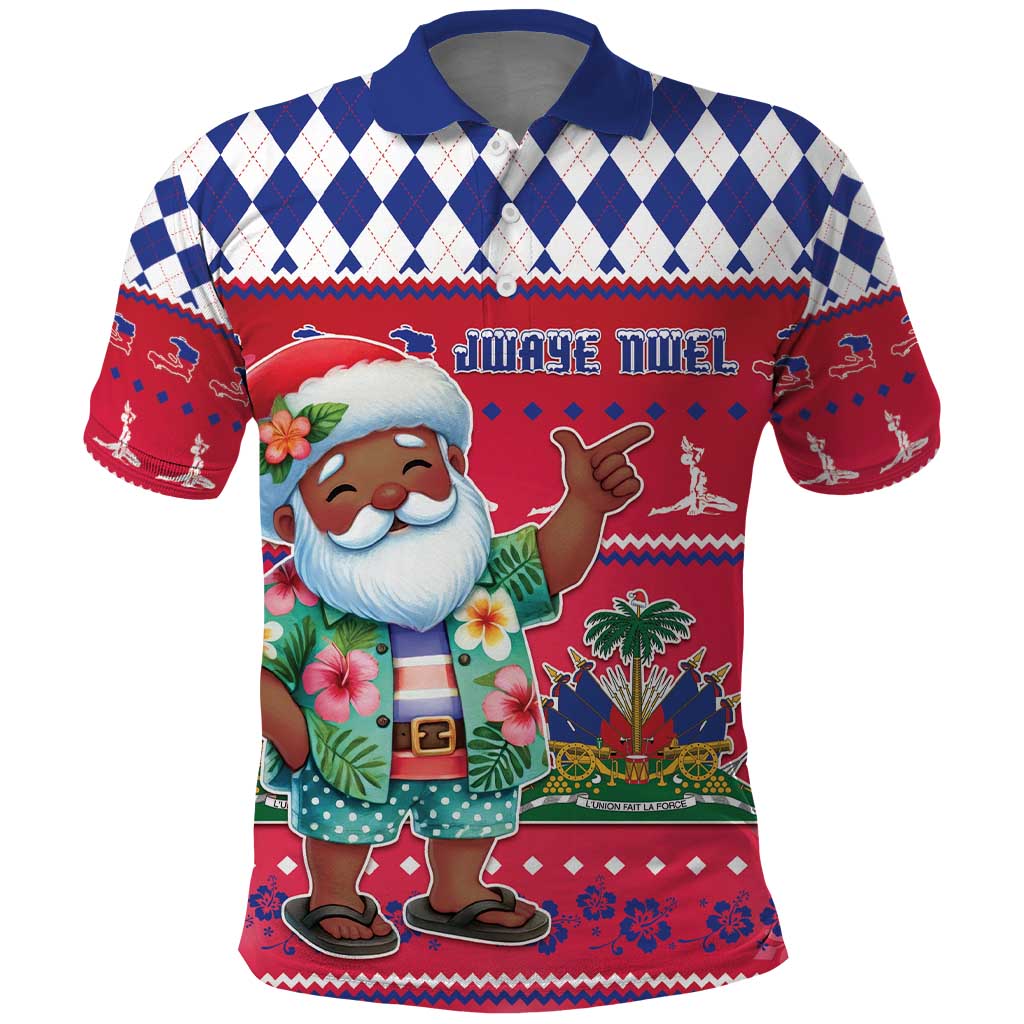 Haiti Christmas Polo Shirt Haitian Santa Jwaye Nwel - Wonder Print Shop