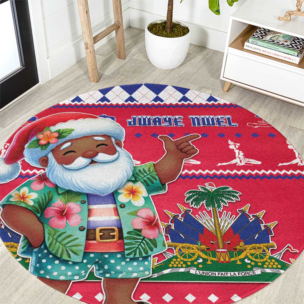 Haiti Christmas Round Carpet Haitian Santa Jwaye Nwel - Wonder Print Shop